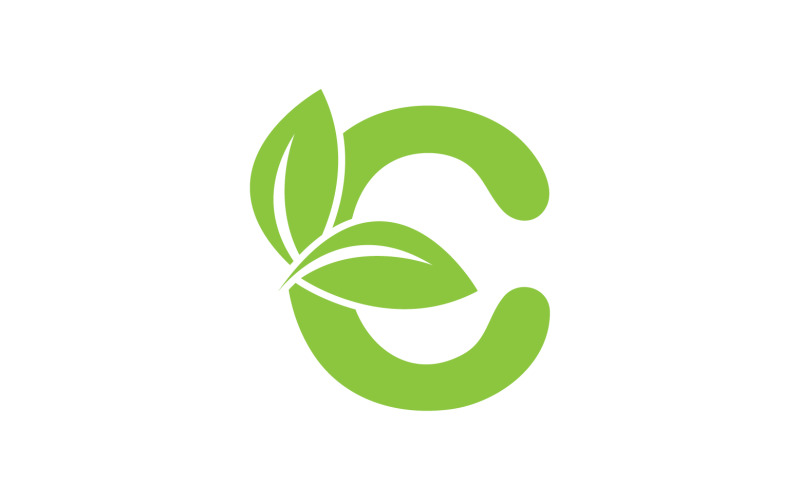 C letter leaf green vector version v58 Logo Template