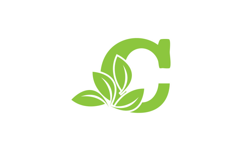 C letter leaf green vector version v60 Logo Template