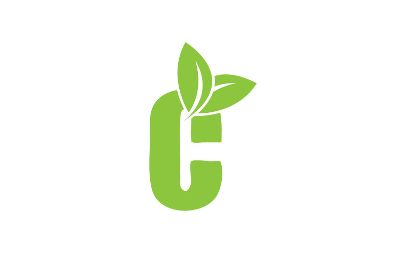 C letter leaf green vector version v59 Logo Template