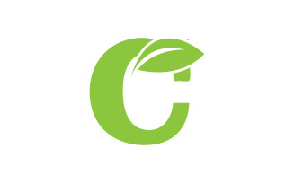 C letter leaf green vector version v61