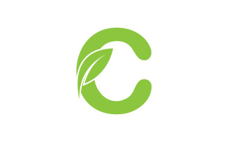 C letter leaf green vector version v62