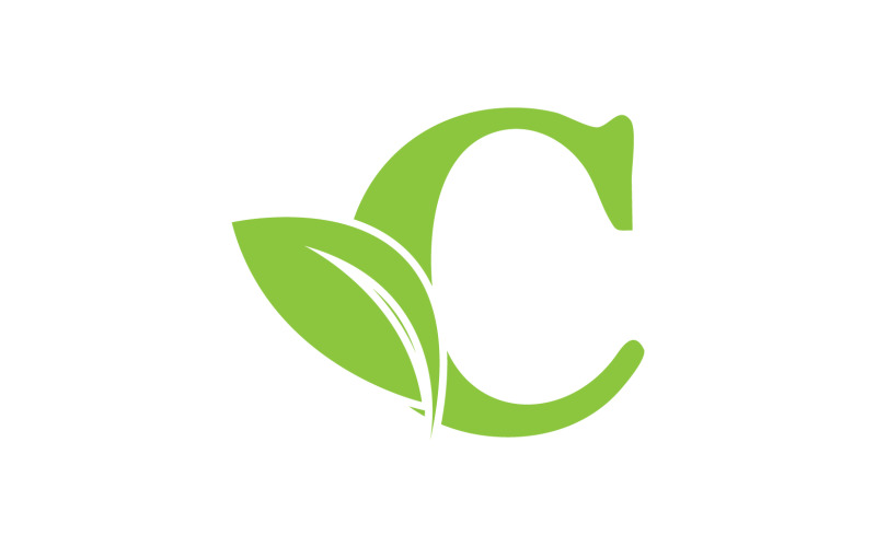C letter leaf green vector version v63 Logo Template