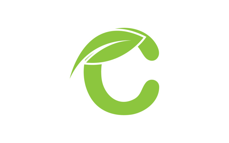 C letter leaf green vector version v64 Logo Template