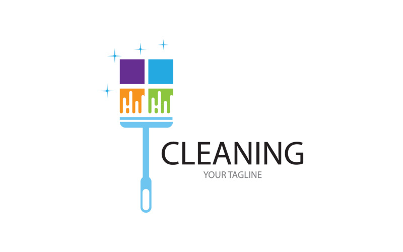 Cleaning service icon logo vector v36 Logo Template