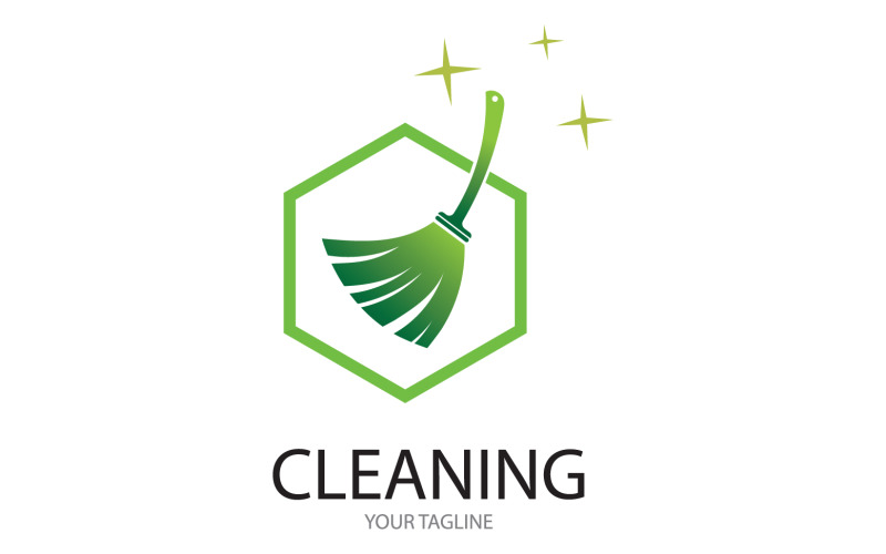 Cleaning service icon logo vector v44 Logo Template
