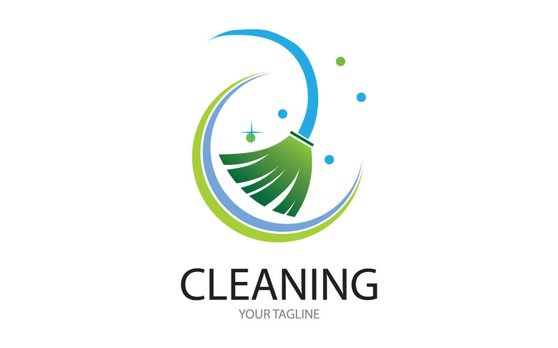 Cleaning service icon logo vector v47 Logo Template