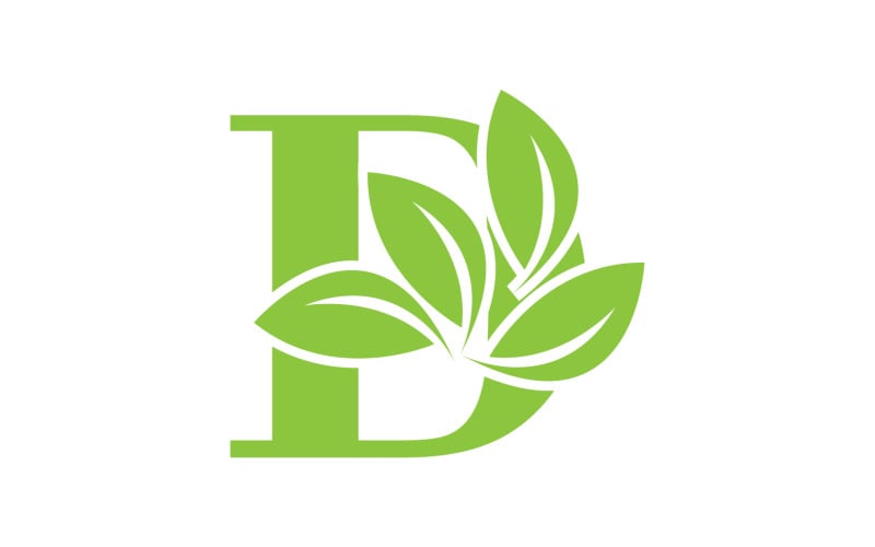 D letter logo leaf green vector version v 16 Logo Template