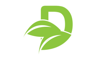 D letter logo leaf green vector version v 19