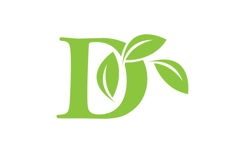 D letter logo leaf green vector version v 20 Logo Template