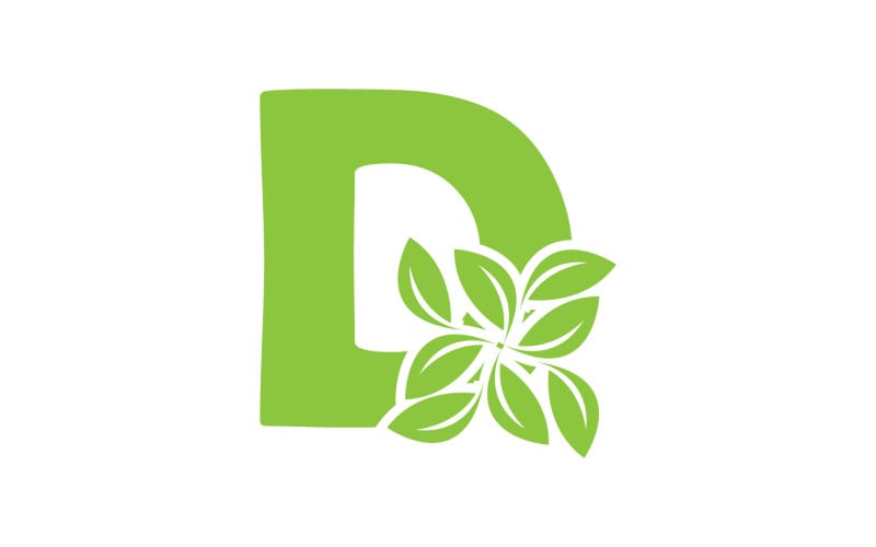 D letter logo leaf green vector version v 23 Logo Template