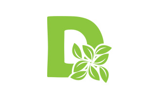 D letter logo leaf green vector version v 23