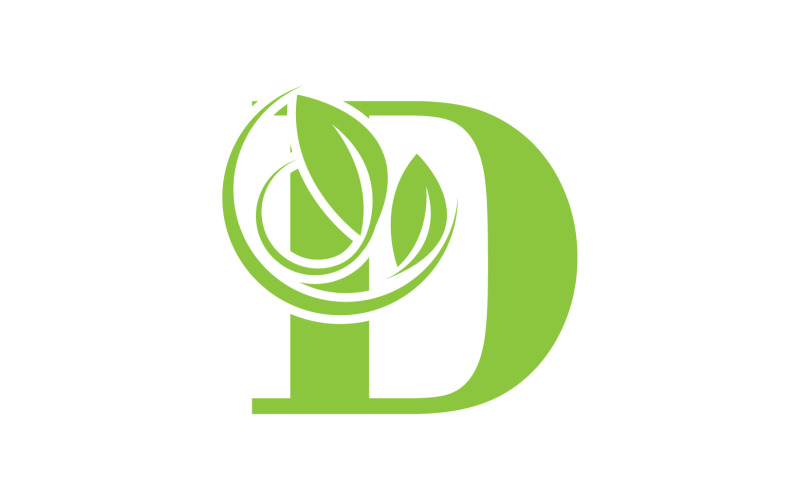 D letter logo leaf green vector version v 24 Logo Template