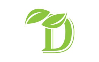 D letter logo leaf green vector version v 25