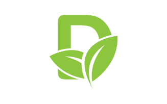 D letter logo leaf green vector version v 27