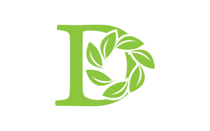 D letter logo leaf green vector version v 2 Logo Template