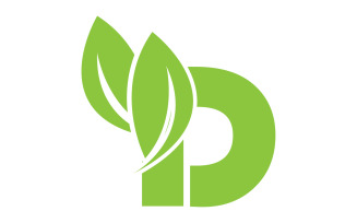 D letter logo leaf green vector version v 30