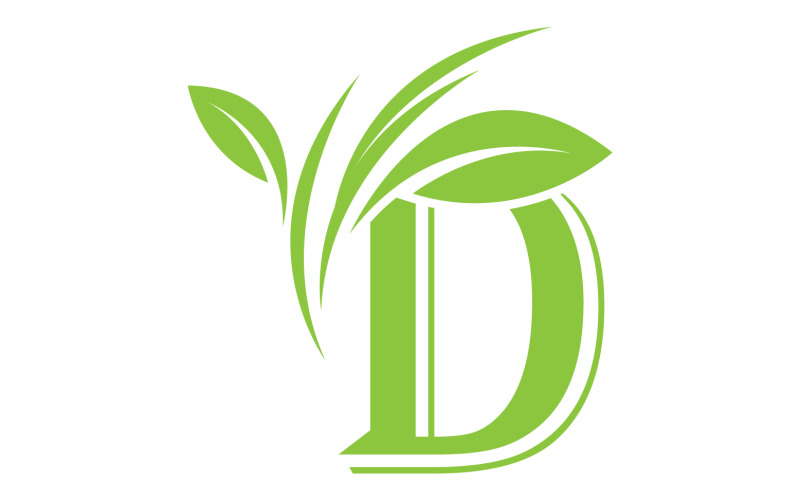 D letter logo leaf green vector version v 33 Logo Template