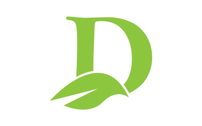 D letter logo leaf green vector version v 36 Logo Template