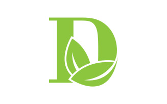 D letter logo leaf green vector version v 40