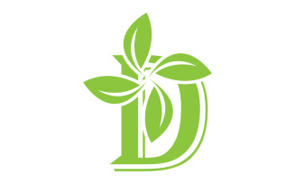D letter logo leaf green vector version v 41