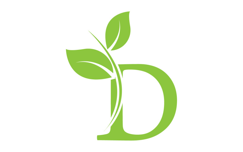 D letter logo leaf green vector version v 42 Logo Template