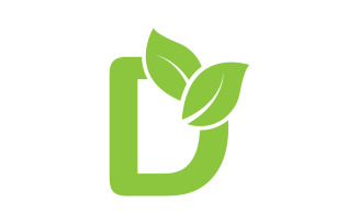 D letter logo leaf green vector version v 43