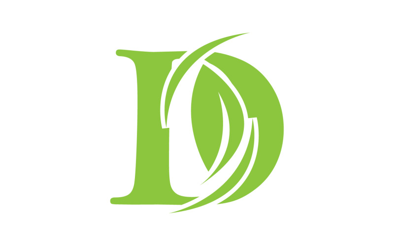 D letter logo leaf green vector version v 4 Logo Template