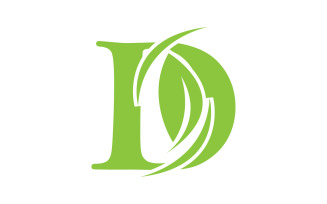 D letter logo leaf green vector version v 4