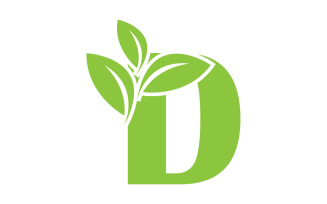 D letter logo leaf green vector version v 5
