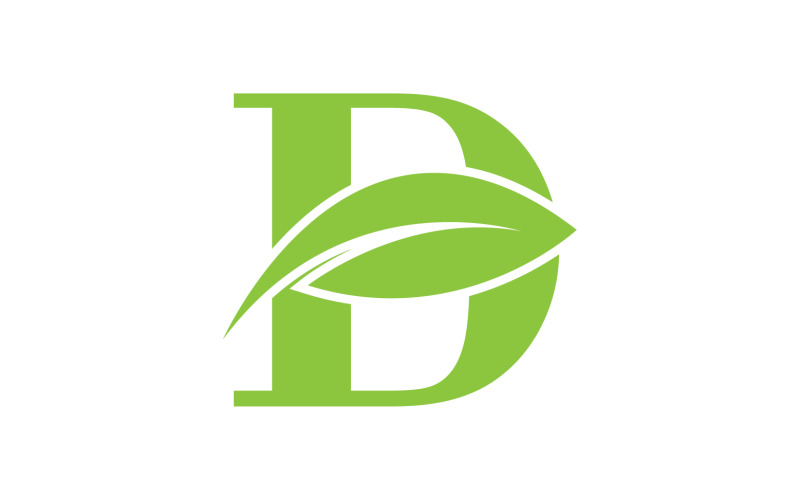 D letter logo leaf green vector version v 48 Logo Template