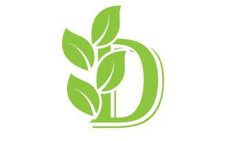 D letter logo leaf green vector version v 49