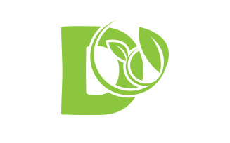 D letter logo leaf green vector version v 55
