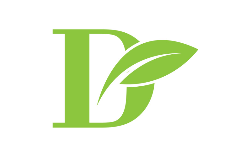 D letter logo leaf green vector version v 64 Logo Template