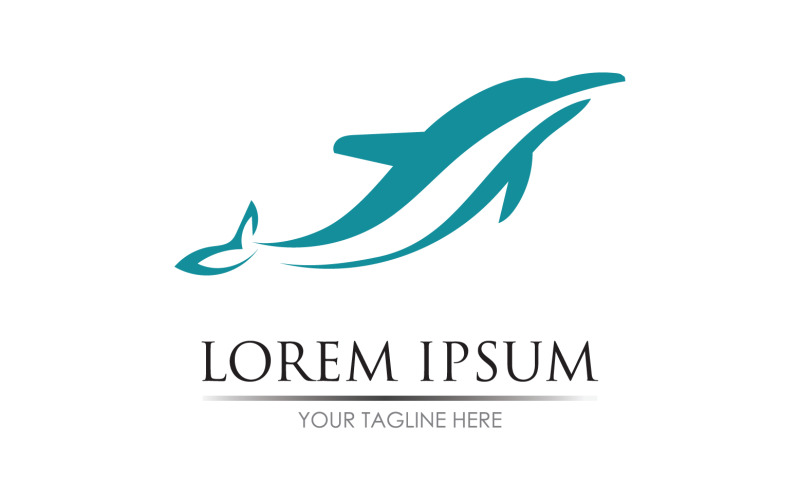Dolphin jump icon logo vector version v10 Logo Template