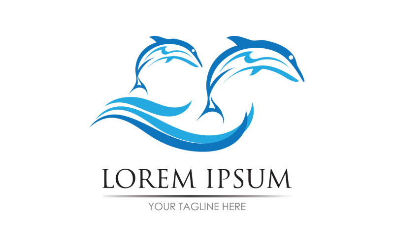 Dolphin jump icon logo vector version v15 Logo Template