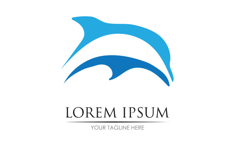Dolphin jump icon logo vector version v21 Logo Template