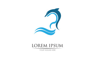 Dolphin jump icon logo vector version v3