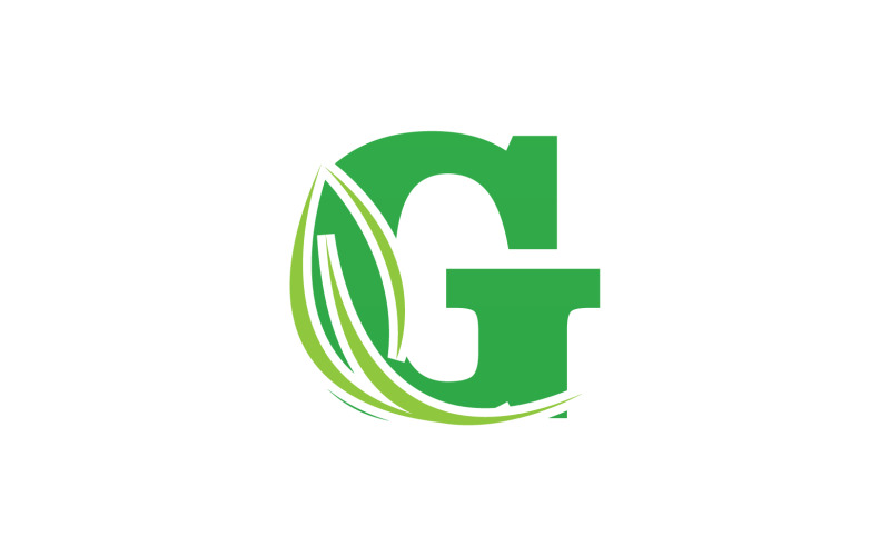 G letter leaf green logo icon version v14 Logo Template