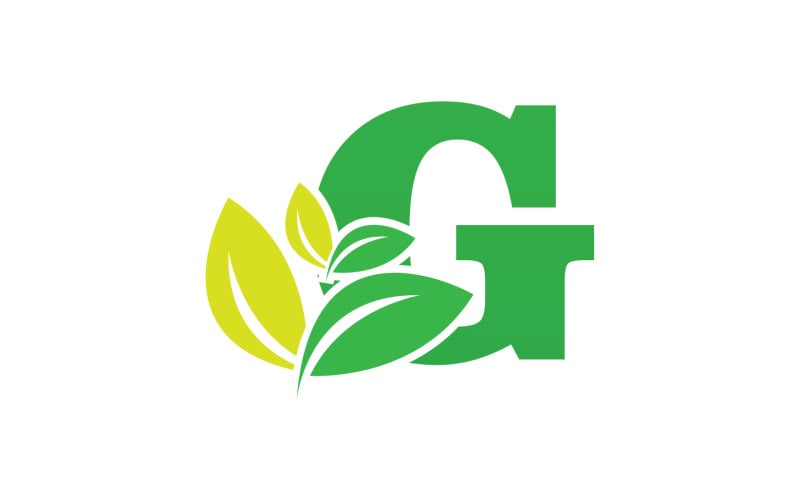 G letter leaf green logo icon version v37 Logo Template