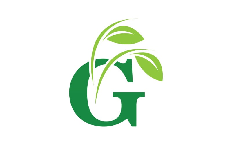 G letter leaf green logo icon version v50 Logo Template