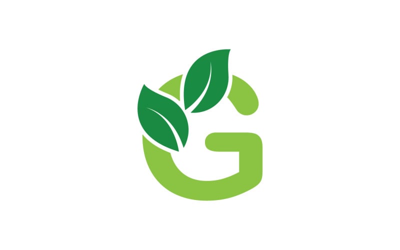 G letter leaf green logo icon version v51 Logo Template