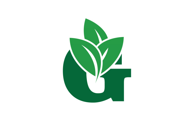 G letter leaf green logo icon version v53 Logo Template