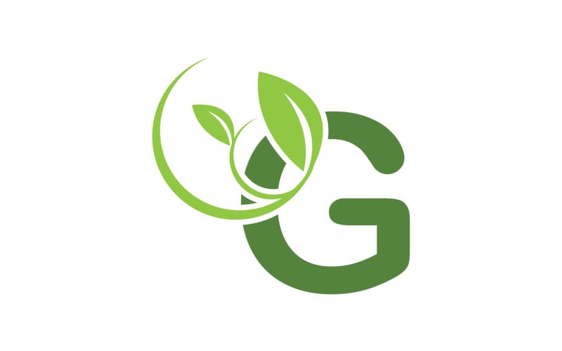 G letter leaf green logo icon version v55 Logo Template