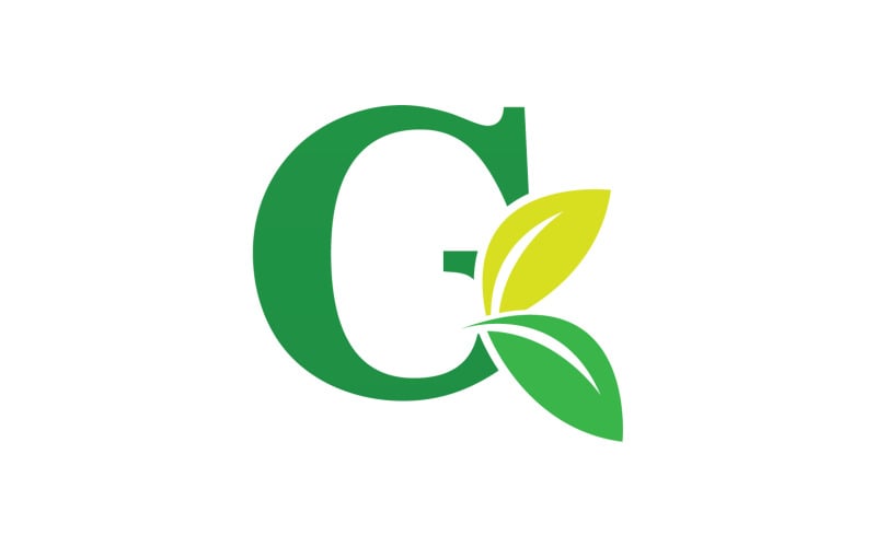 G letter leaf green logo icon version v58 Logo Template