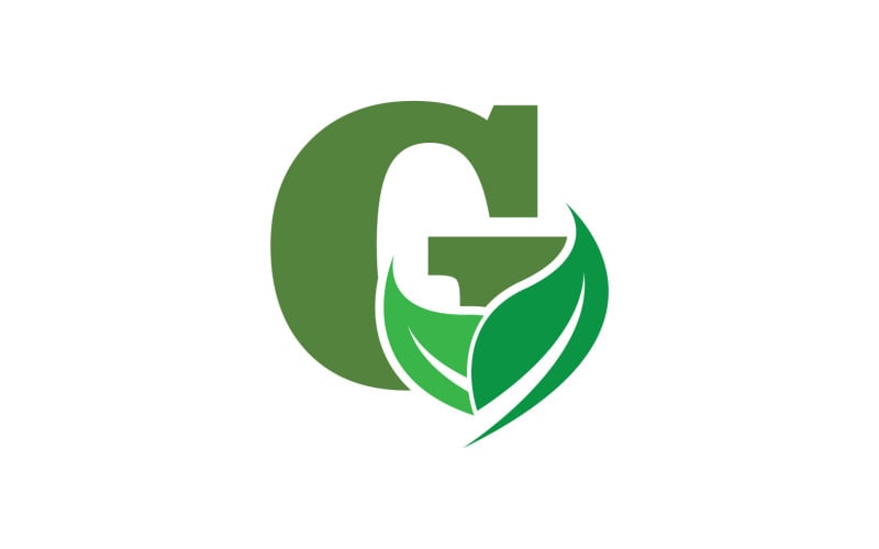 G letter leaf green logo icon version v59 Logo Template