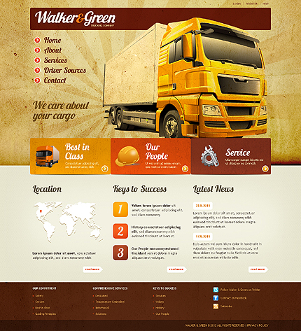 Transportation Website Template CSS photoshop