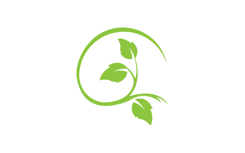 Leaf green ecology tree element icon version v37 Logo Template