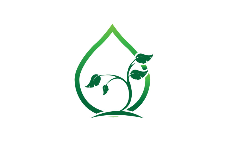 Leaf green ecology tree element icon version v48 Logo Template