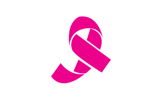 Ribbon pink icon logo element version v31