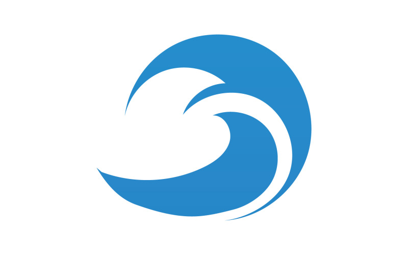 Wave water beach element version v23 Logo Template
